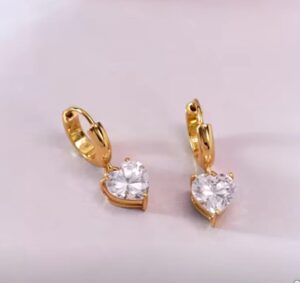 Diamond Heart Shape Earrings