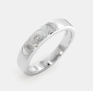 Platinum Wedding Band With GIA Certified Diamond