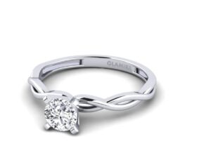 Twisted White Gold Diamond Ring