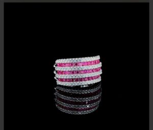 Ruby Diamond Gold Chanel Ring