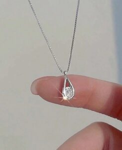 Drop Diamond White Gold Necklace